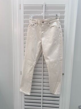 AG Ex-Boyfriend Slouchy Slim Jeans White Cream Size 26 Made in Japan